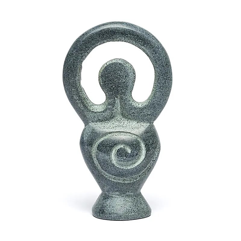 Göttinnenfigur grauer Speckstein -- 12 cm