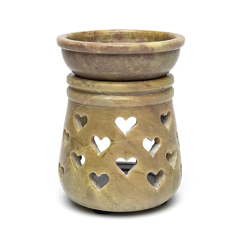 Duftlampe Herzen Speckstein -- 10x7.5 cm