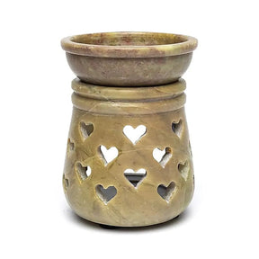 Duftlampe Herzen Speckstein -- 10x7.5 cm