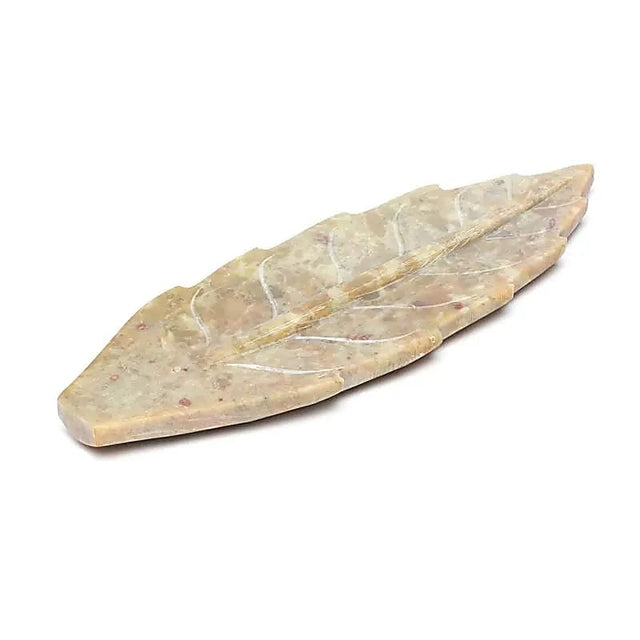 Räucherbrenner Blattform Speckstein -- 25x8 cm