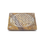 Räucherbrenner Blume des Lebens Speckstein -- 10x10 cm