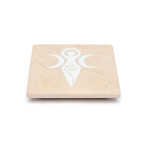 Räucherbrenner Göttinnensymbol rosa Sandstein -- 10x10 cm
