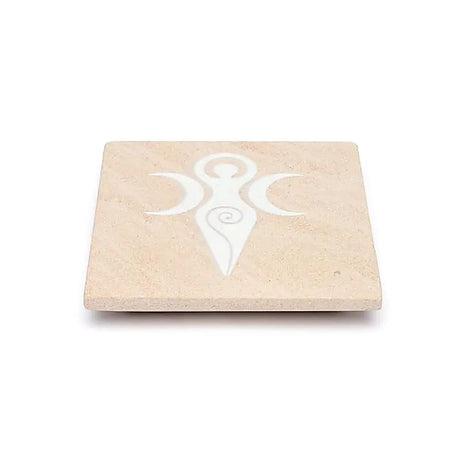 Räucherbrenner Göttinnensymbol rosa Sandstein -- 10x10 cm