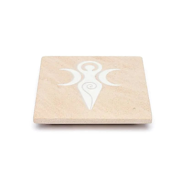 Räucherbrenner Göttinnensymbol rosa Sandstein -- 10x10 cm