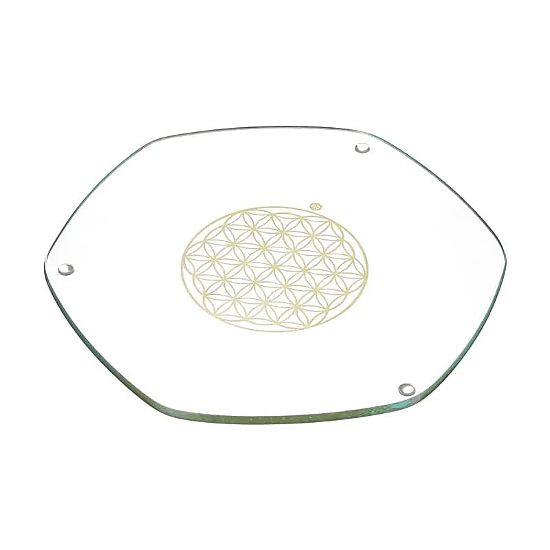 Blume des Lebens Vorlegeplatte Energie Gold klein -- 9 cm