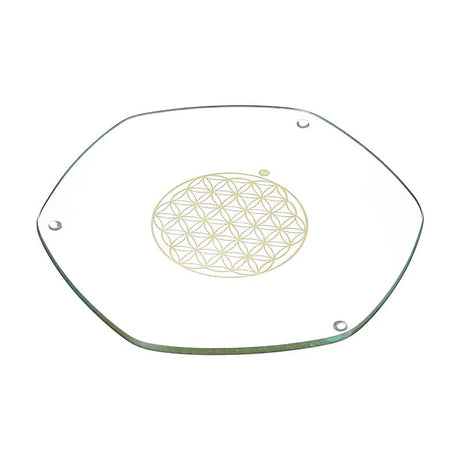 Blume des Lebens Vorlegeplatte Energie Gold klein -- 9 cm