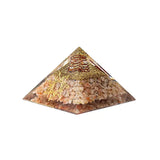 Orgonit Pyramiden Sonnenstein mit Sonnensymbol -- 7,5x7,5x5cm