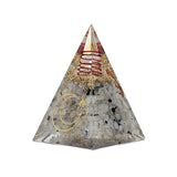 Orgonit Pyramide Mondstein mit Mondsymbol -- 6x6x8,5cm