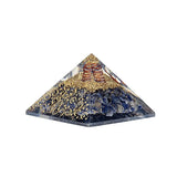 Orgonit Pyramide Sodalith mit Mond und Sternen -- 7,5x7,5x5cm