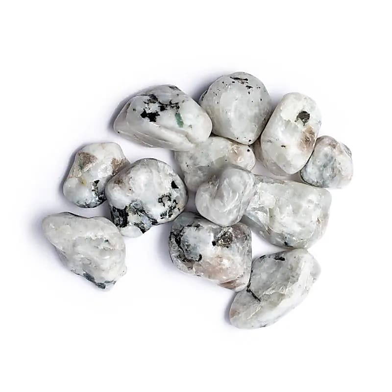 Weißer Mondstein Trommelsteine A Qualität -- ±250g; ±3-4cm