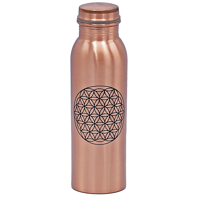 Kupferflasche Blume des Lebens bedruckt -- 750 ml