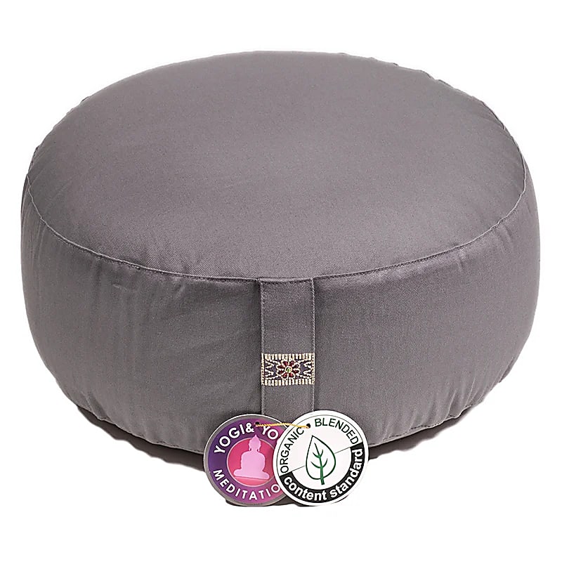 Meditationskissen grau Baumwolle BIO (OCS) -- 33x17cm; ±2300g