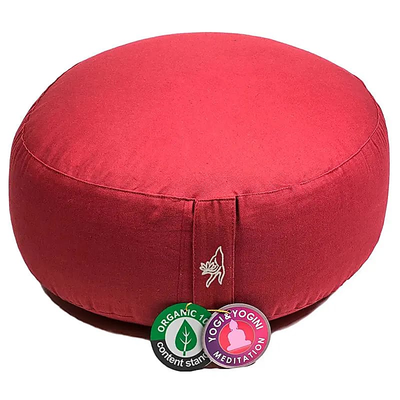 Meditationskissen rot Baumwolle BIO (OCS) -- 33x17cm; ±2300g