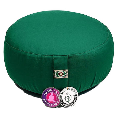 Meditationskissen dunkelgrün Baumwolle BIO (OCS) -- 33x17cm; ±2300g