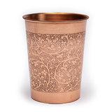 Kupfertrinkbecher Blumenmuster geätzt -- 250ml