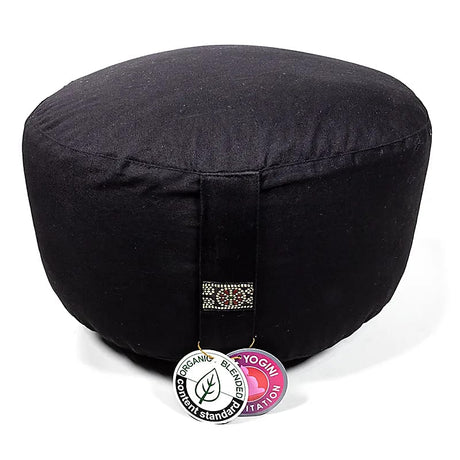 Meditationskissen XL schwarz Baumwolle BIO (OCS) -- 36x22cm; ±3290g