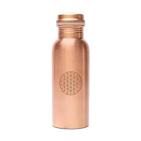 Kupferflasche Blume des Lebens lasergraviert -- 500 ml