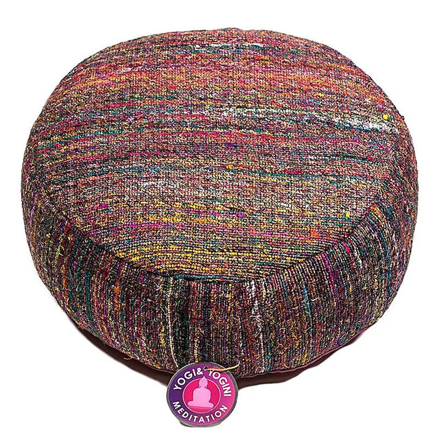 Meditationskissen Vintage Seide mehrfarbig -- 33x17 cm