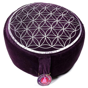 Meditationskissen Vintage-Look violett Blume des Lebens -- ±2300 g