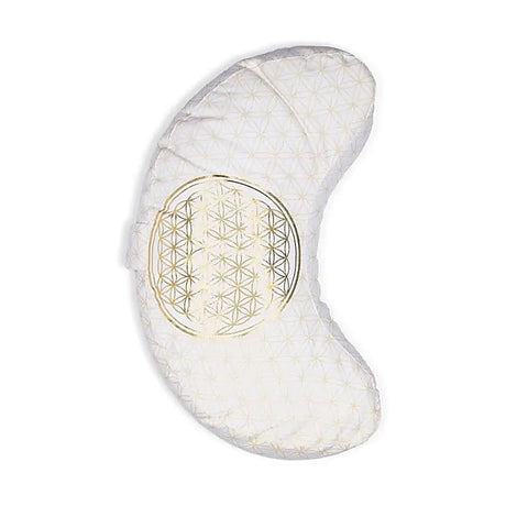 Meditationskissen Blume des Lebens Halbmond Bio-Baumwolle (OCS) -- 37x17x13cm; ±1210g