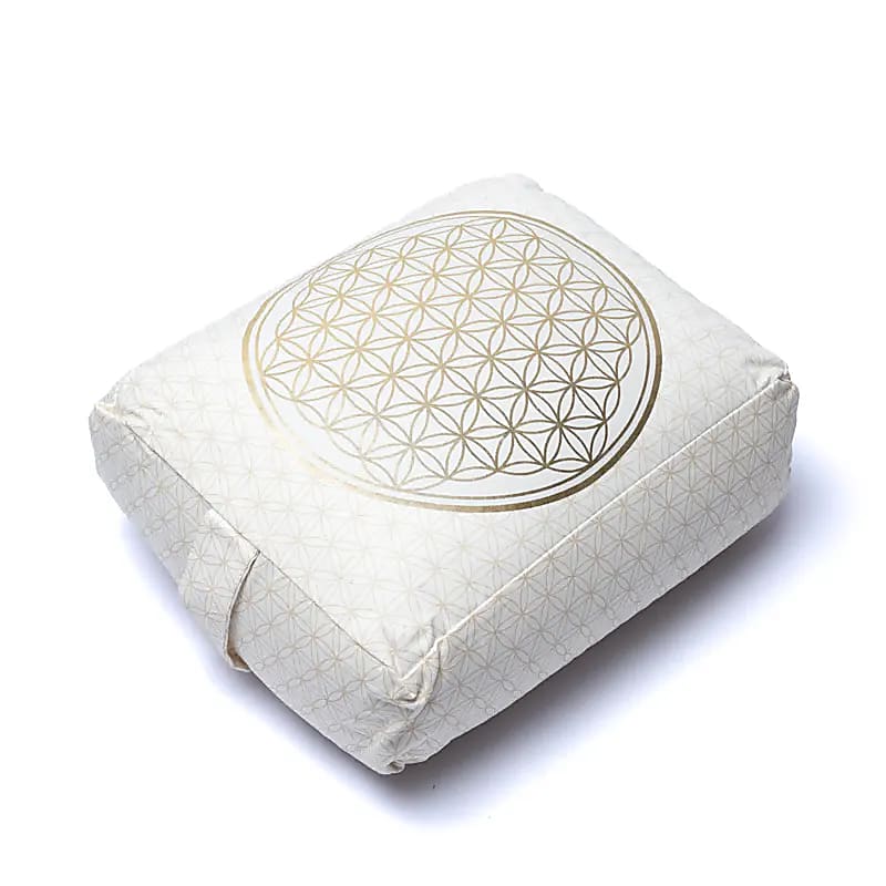 Meditationskissen / Yogabolster Blume des Lebens BIO Baumwolle ( OCS ) -- 38x28x13cm; ±2780g