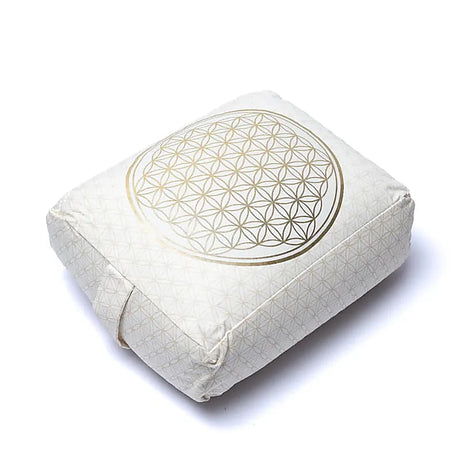 Meditationskissen / Yogabolster Blume des Lebens BIO Baumwolle ( OCS ) -- 38x28x13cm; ±2780g
