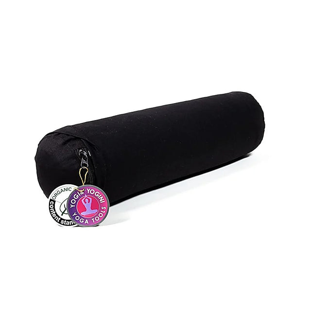 Minibolster schwarz Baumwolle BIO (OCS) -- 40x12cm; ±920g