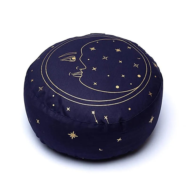 Meditationskissen Mond marineblau Bio-Baumwolle (OCS) -- 33x13 cm; 2100g