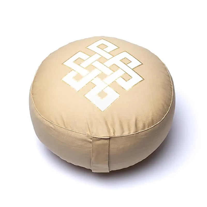 Meditationskissen Infinity Knot beige Bio-Baumwolle (OCS) -- 33x13 cm; 2100g