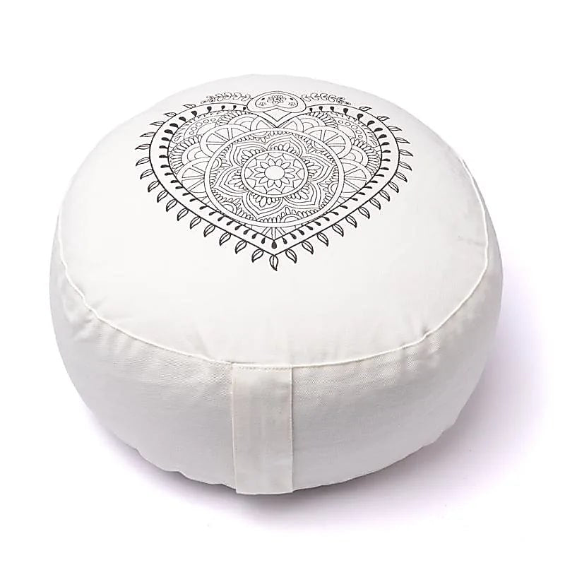Meditationskissen Herz cremeweiß Bio-Baumwolle (OCS) -- 33x17cm; ±2300g