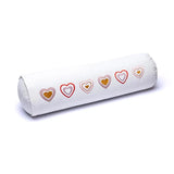 Meditationsbolster weiß Herzen BIO Baumwolle (OCS) -- 60x16 cm; 2300g
