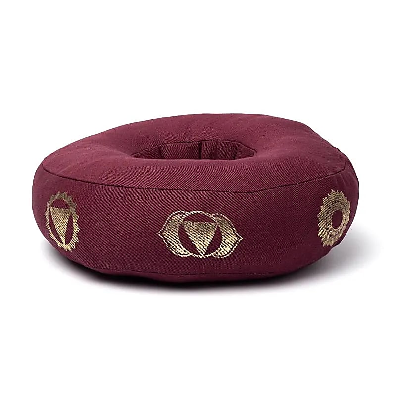 Klangschalenkissen 7 Chakren aubergine L -- 21x7.5 cm