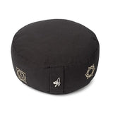 Meditationskissen schwarz 7 Chakren Bio-Baumwolle (OCS) -- 33x17 cm; ±2300 g
