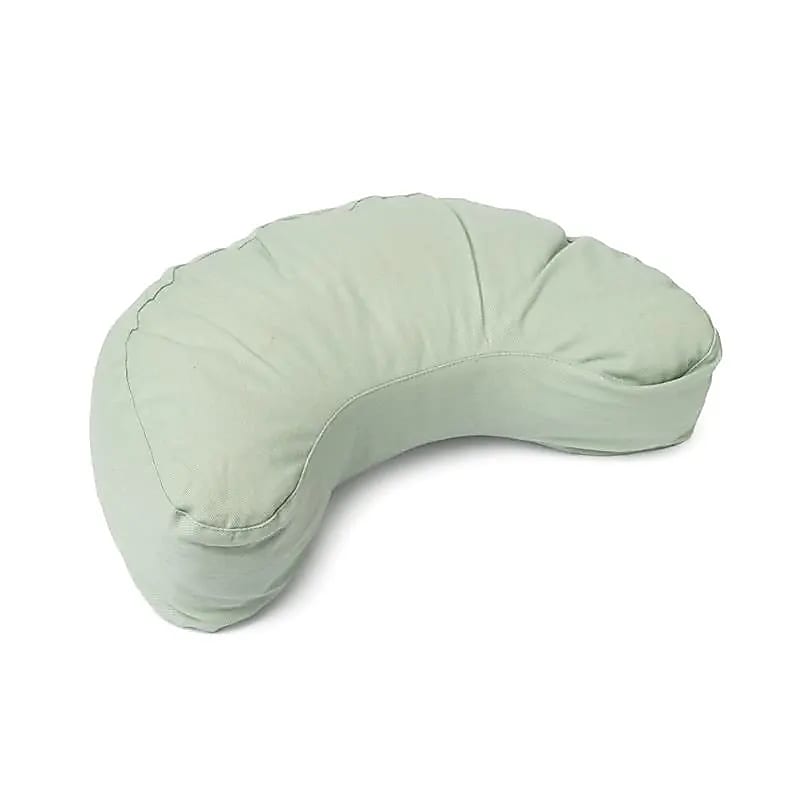 Meditationskissen Halbmond zartgrün Bio-Baumwolle (OCS) -- 37x17x13 cm; 1008 g