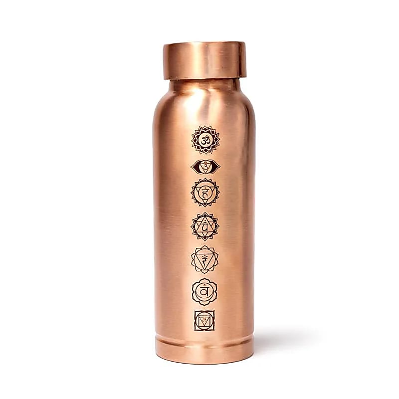 Kupferflasche 7 Chakren Lasergravur -- 500ml