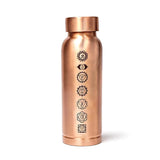 Kupferflasche 7 Chakren Lasergravur -- 500ml