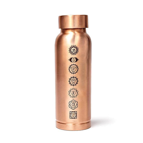 Kupferflasche 7 Chakren Lasergravur -- 500ml