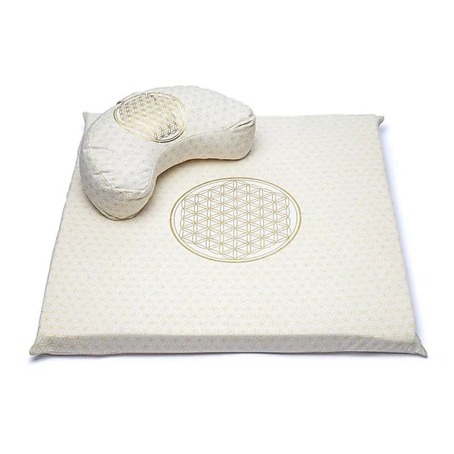 Meditation SET 3 Blume des Lebens BIO Baumwolle (OCS) -- 65x65cm; 1247g
