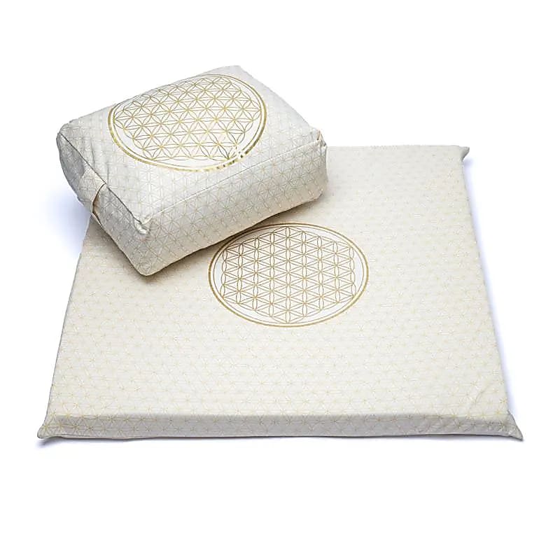 Meditation SET 5 Blume des Lebens BIO Baumwolle (OCS) -- 65x65cm; 3009g