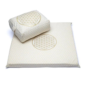Meditation SET 5 Blume des Lebens BIO Baumwolle (OCS) -- 65x65cm; 3009g