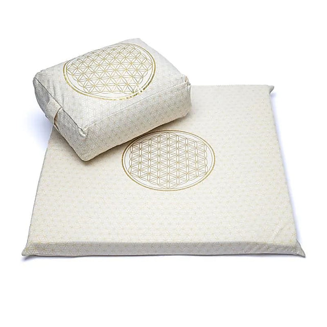 Meditation SET 5 Blume des Lebens BIO Baumwolle (OCS) -- 65x65cm; 3009g
