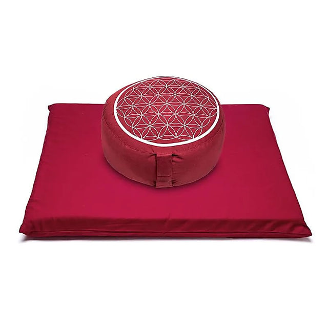 Meditations-SET Blume des Lebens rot -- 65x65cm; 1247g